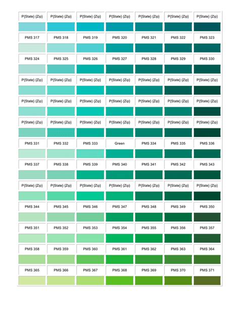 pms color chart  word   formats page