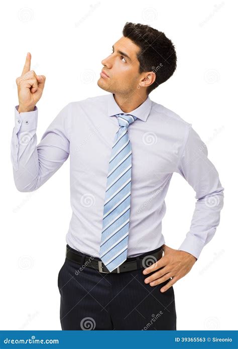 young businessman pointing  stock image image  isolated
