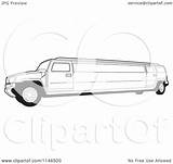 Limo Hummer Coloring Clipart Pages Stretch Illustration Vector Royalty Limousine Perera Lal sketch template
