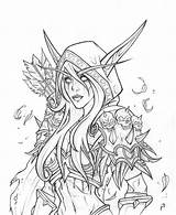 Warcraft Drawings Coloring Pages Sylvanas Artstation Elf Drawing Windrunner Adult Tattoo Fantasy Zeichnungen Colouring Book Rachael May Dessin Coloriage Elfe sketch template