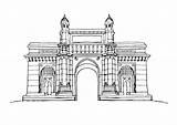 India Monument Skizzen Zugang Vektors Indiens sketch template