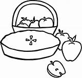 Pie Apple Coloring Pages Basket Color Drawing Printable Fruit Template Orchard Simple Empty Getcolorings Sketch Sheet Apples Print Clip sketch template