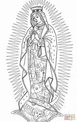 Guadalupe Lady Coloring Drawing Pages Virgen Color La Clipart Printable Kids Supercoloring Virgin Mary Drawings Catholic Tattoo Rosa Draw Sketch sketch template
