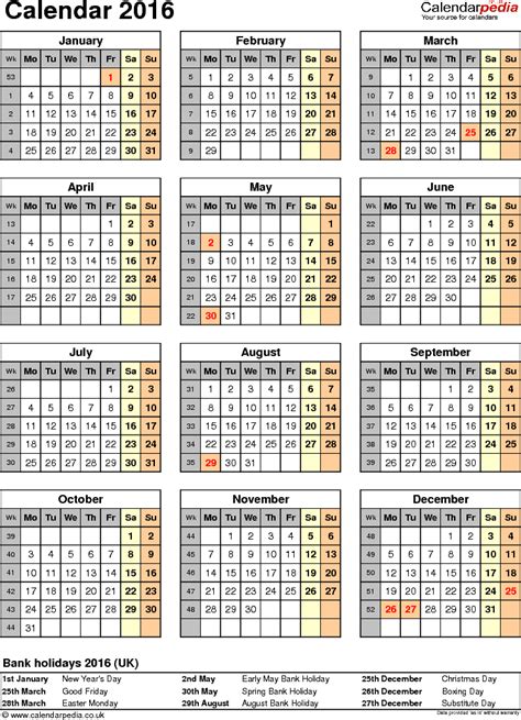 calendar 2016 uk 16 free printable word templates