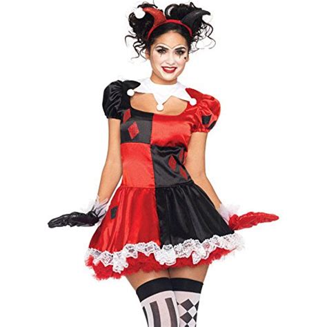 sexy ladies harlequin clown fancy dress costume womans outfit halloween