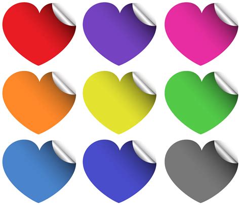 heart stickers   colors  vector art  vecteezy
