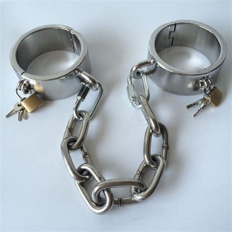 Top Heavy Duty Stainless Steel Anklet Restraints Legcuffs With Chain