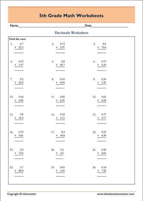 grade math worksheets      printables