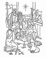 Coloring Jesus Nativity Pages Shepherds Baby Christmas Story Bible Star Bethlehem Manger Drawing Stable Color Adorations Kids Getdrawings sketch template