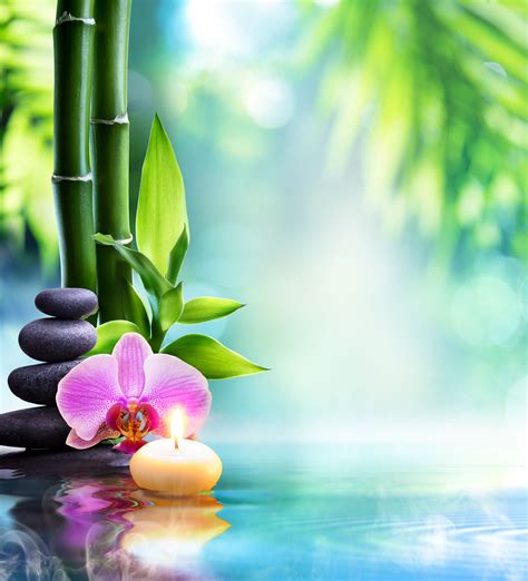 spa  life candle  stone  bamboo  nature  water
