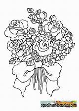 Coloring Pages Bouquet Flower Wedding Flowers Color Print Kids Roses Popular Coloringhome sketch template