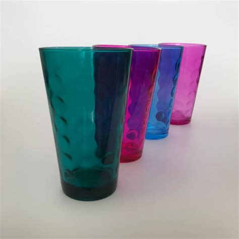 Colored Pint Glass With Inside Pattern 16oz 453ml Its Glassware
