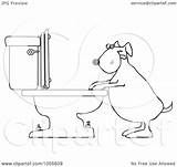 Toilet Outline Dog Drinking Coloring Illustration Royalty Djart Clip Vector Clipart Regarding Notes sketch template