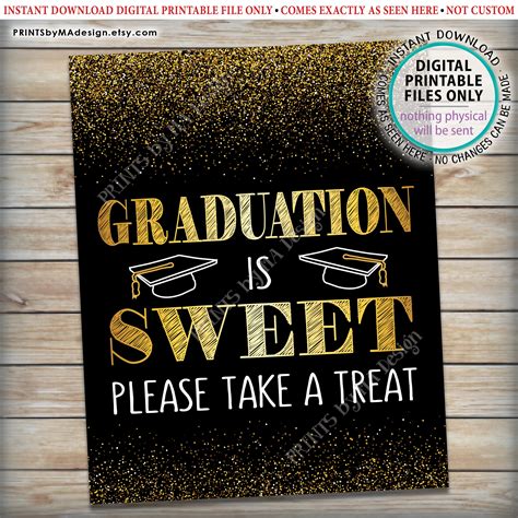 graduation  sweet    treat sign graduation party