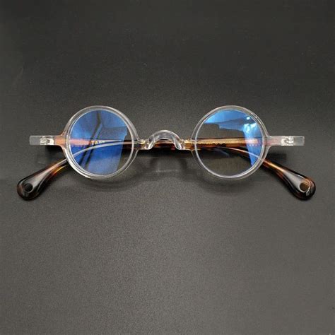 Handmade Acetate Eyeglass Frames Small Round Eyewear Glasses Dark