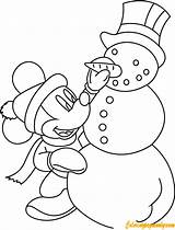Coloring Snowman Mouse Mickey Pages Christmas Making Holidays Printable Online Coloringpages101 Color sketch template