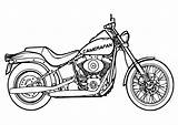 Coloring Motorcycle Pages Printable Clipart Chopper Drawing Harley Davidson sketch template