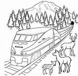 Train Coloring Trains Reindeer Pages Kids Birthday Printable sketch template