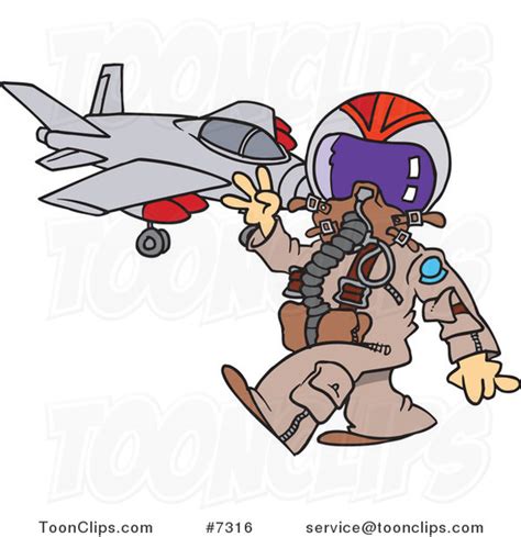 cartoon fighter pilot   jet   ron leishman
