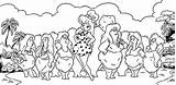 Stone Age Women Crowd Cartoon Coloring Pages Stock Preview sketch template