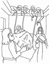 Jesus Coloring Pages Miracles Heals Kids Man Healing Bible Crafts sketch template