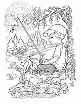 Coloring Pages Boy Book Country Adult Puppy Cute Fishing Dog Print Decor Grown Etsy Away Care Natural These Off Color sketch template
