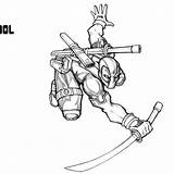 Deadpool Ironman sketch template