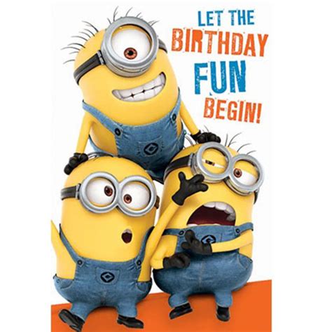 Birthday Fun Minions Birthday Card With Door Hanger De038