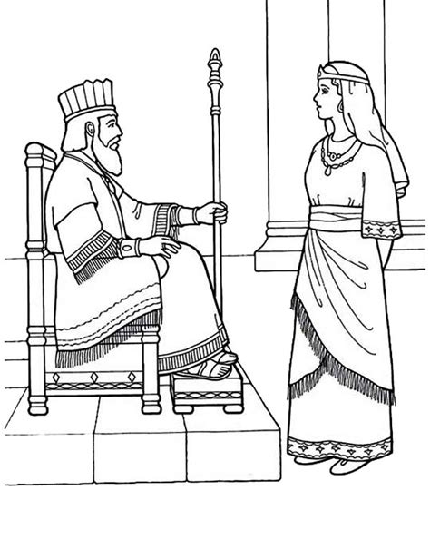 queen esther  kings lovely queen coloring page kids play color