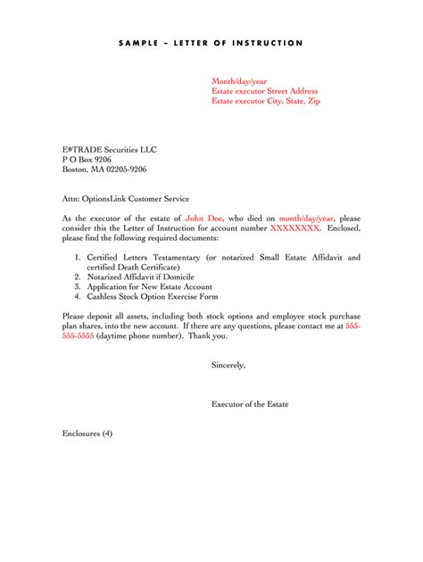 letter  instruction template stock transfer resume letter