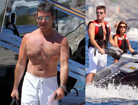 pictures of simon cowell shirtless jetskiing with mezhgan