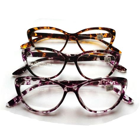 3 pack womens cat eye reading glasses classic tortoise readers vintage
