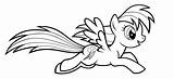 Coloring Rainbow Dash Pages Print Popular sketch template