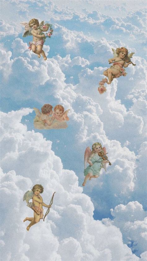 angels aesthetic clouds sky blue wallpaper angel wallpaper aesthetic iphone wallpaper