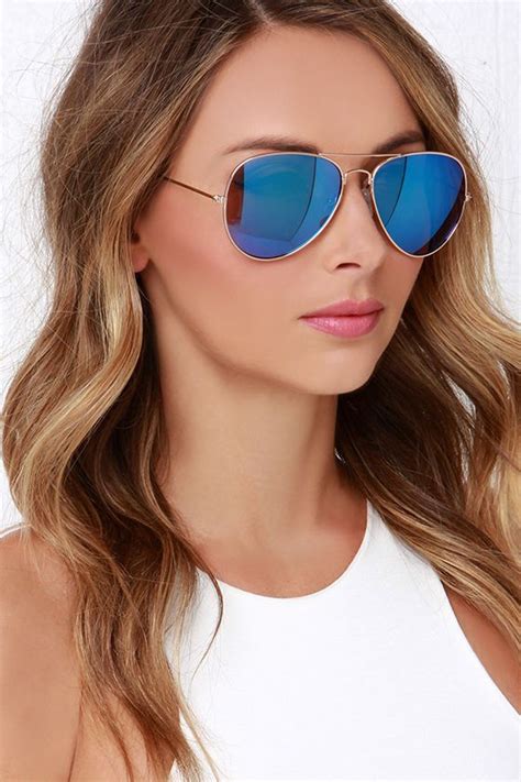 sky pilot gold and blue aviator sunglasses blue aviator sunglasses