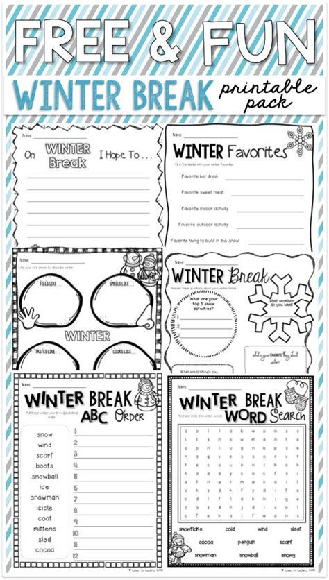 winter break mini pack holiday lessons teaching holidays winter lesson plan