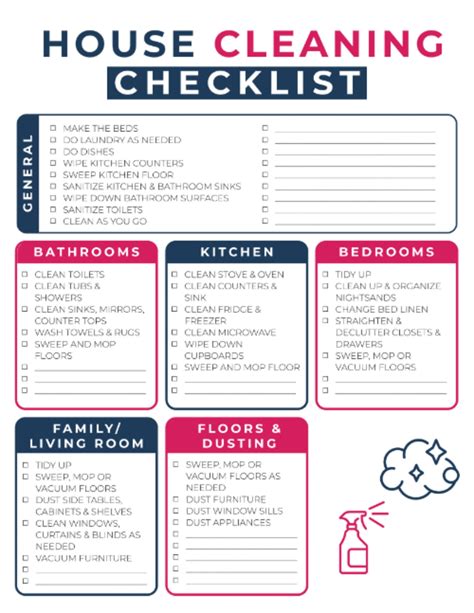 cleaning printable house cleaning checklist cleaning planner