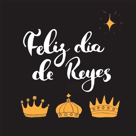 feliz  de reyes happy day  kings calligraphic lettering typographic  design