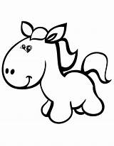 Horse Coloring Cartoon Pages Cute Template Pony Clipart Printable Horses Color Drawings Easy Drawing Outline Templates Cliparts Print Craft Clip sketch template