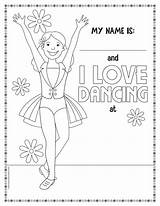 Dance Coloring Pages Ballet Printable Class Sheets Word Irish Colouring Dancing Color Kids Recital Teacher Dancers Print Ballerina Moms Studio sketch template