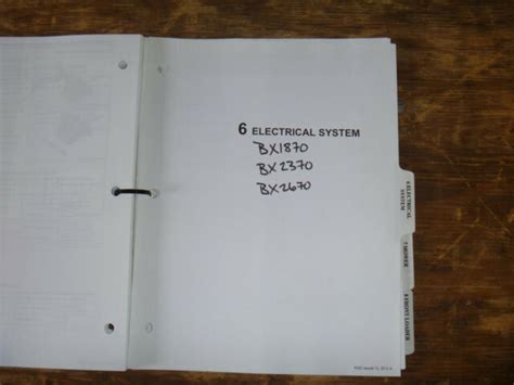 kubota bx bx bx tractor mower electrical wiring diagram manual ebay