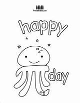 Pi Coloring Pages Getcolorings Getdrawings Octopus Smiling sketch template