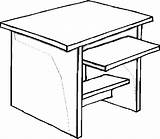 Desk Coloring Pages Furniture sketch template
