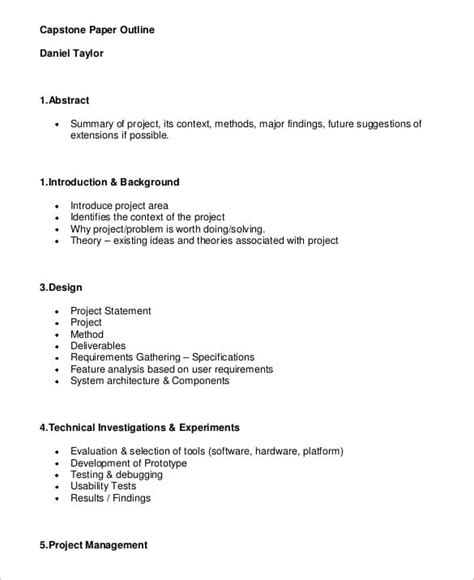 project outline template   sample  format