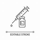 Vaccination Vial Illustrations Syringe Immunization Medication Contour Thin sketch template