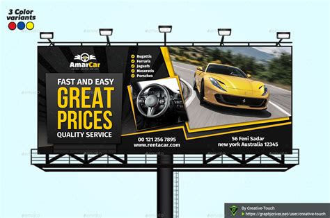 rent  car billboard templates car advertising rent  car billboard