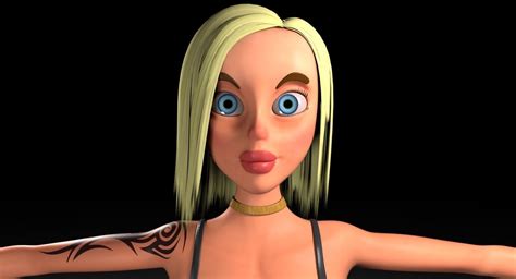 3d Model Sexy Cartoon Girl Vr Ar Low Poly Cgtrader