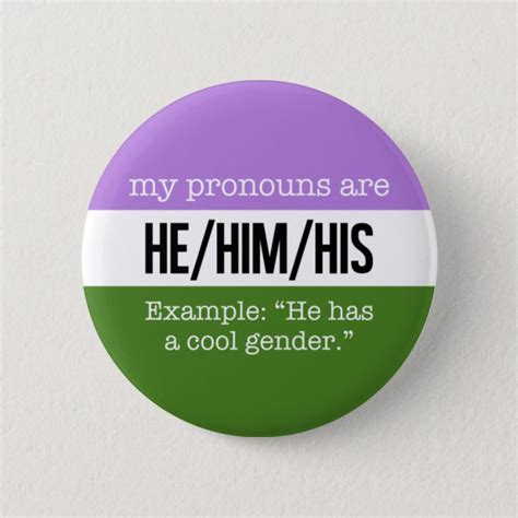 He Him Pronouns Genderqueer Flag Button Zazzle