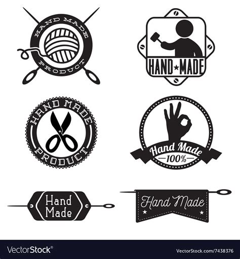 hand  logo design insignias royalty  vector image