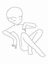 Base Anime Sitting Girl Body Drawing Template Female Sketch Deviantart Coloring Pages Getdrawings Favourites Add sketch template